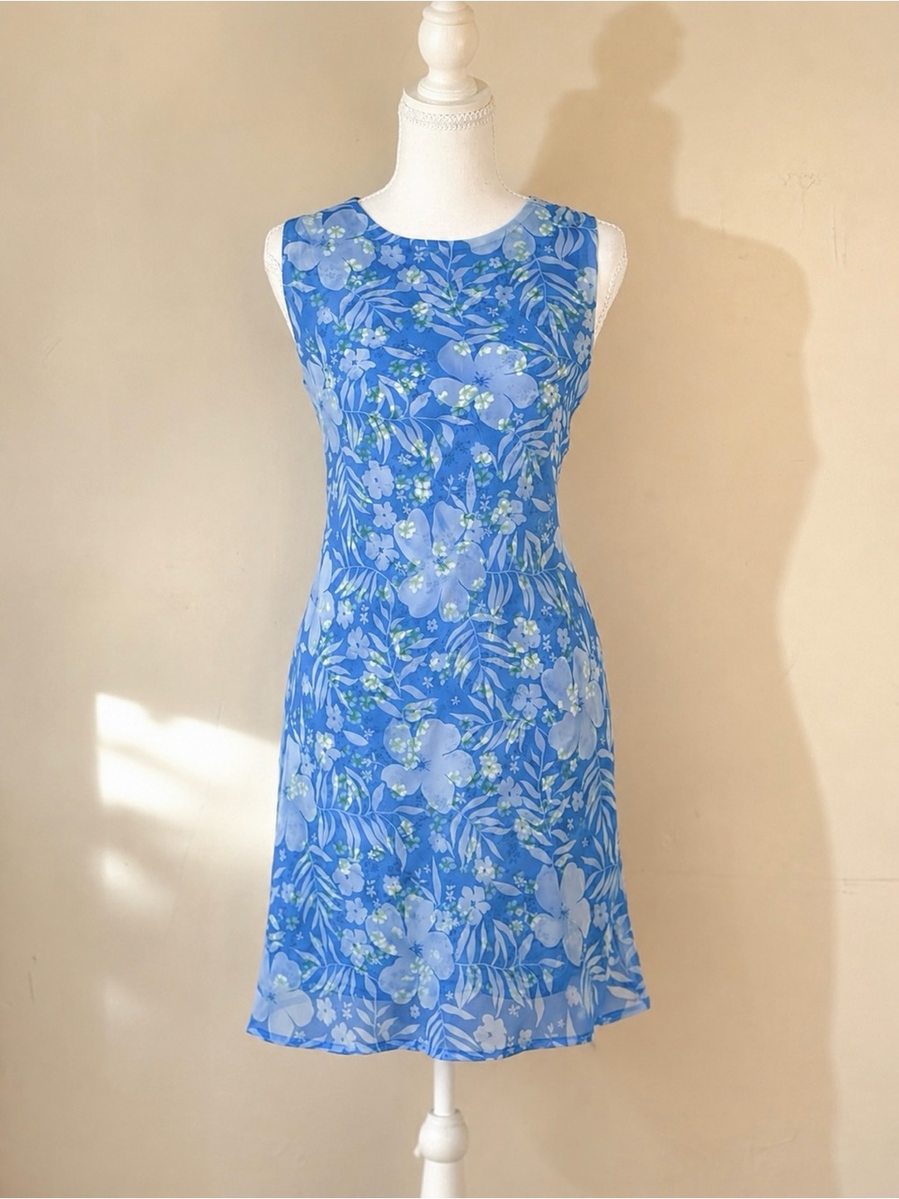 Vintage My Michelle Blue Floral Sleeveless Dress Size 5/6